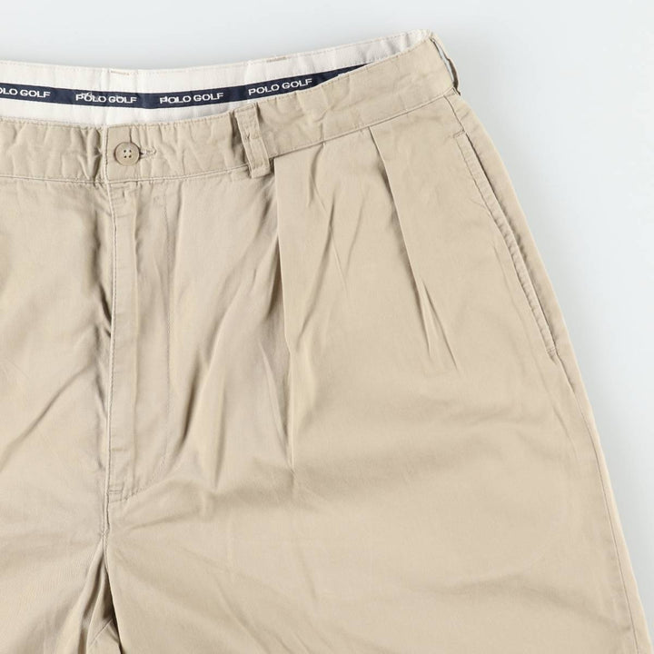 Ralph Lauren Polo Golf CLASSIC GOLF SHORT Two-Pleat Chino Shorts Men's W36 (approx.) cotton Beige type Vintage Second Hand