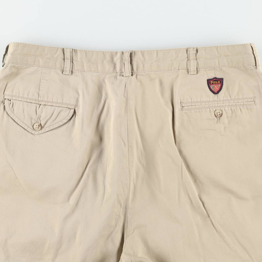 Ralph Lauren Polo Golf CLASSIC GOLF SHORT Two-Pleat Chino Shorts Men's W36 (approx.) cotton Beige type Vintage Second Hand