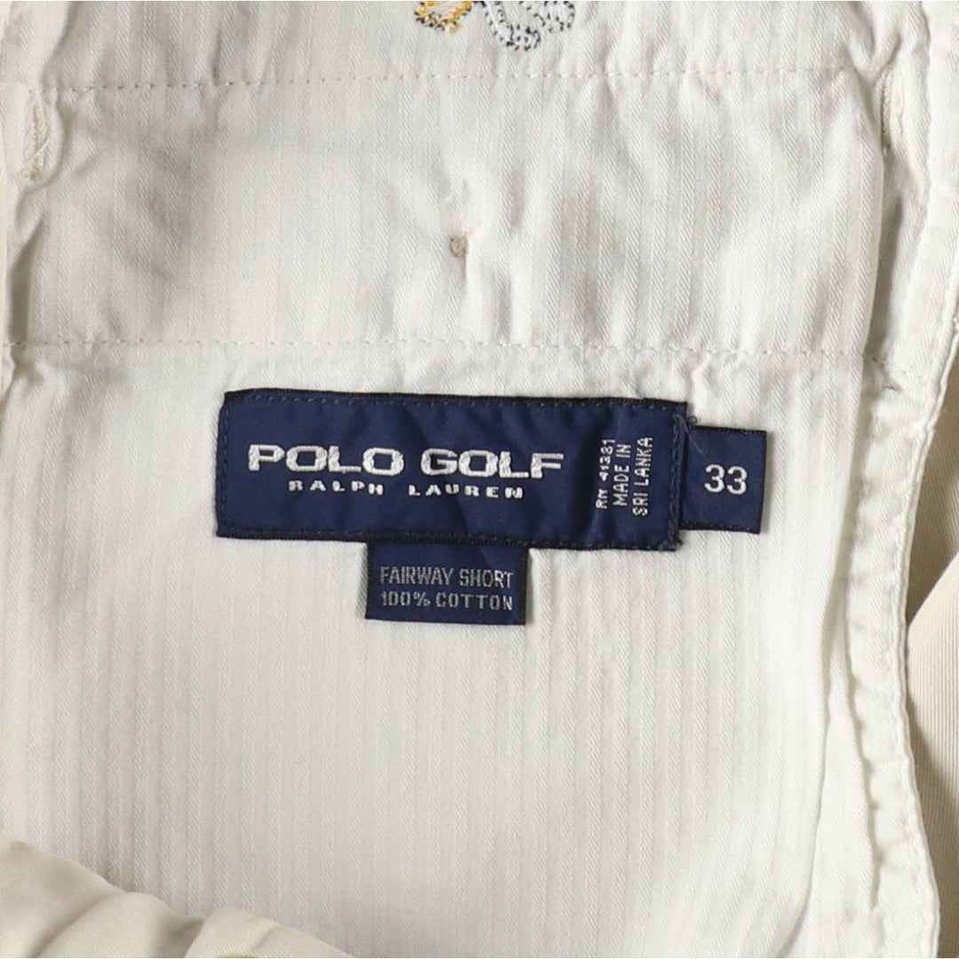 Ralph Lauren POLO GOLF FAIRWAY SHORT Two-Pleat Chino Shorts, Men's Size W34 (approx.) cotton Beige type Vintage Second Hand