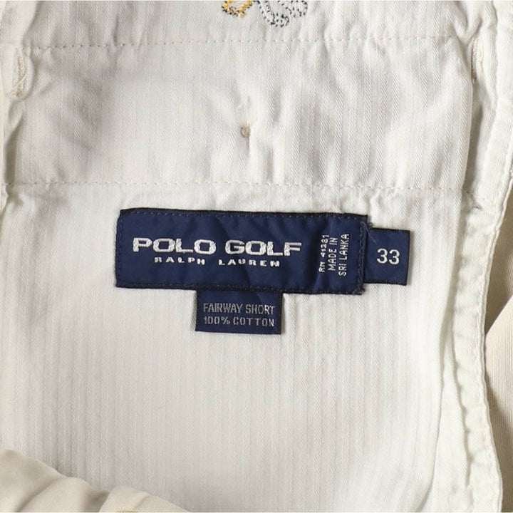 Ralph Lauren POLO GOLF FAIRWAY SHORT Two-Pleat Chino Shorts, Men's Size W34 (approx.) cotton Beige type Vintage Second Hand