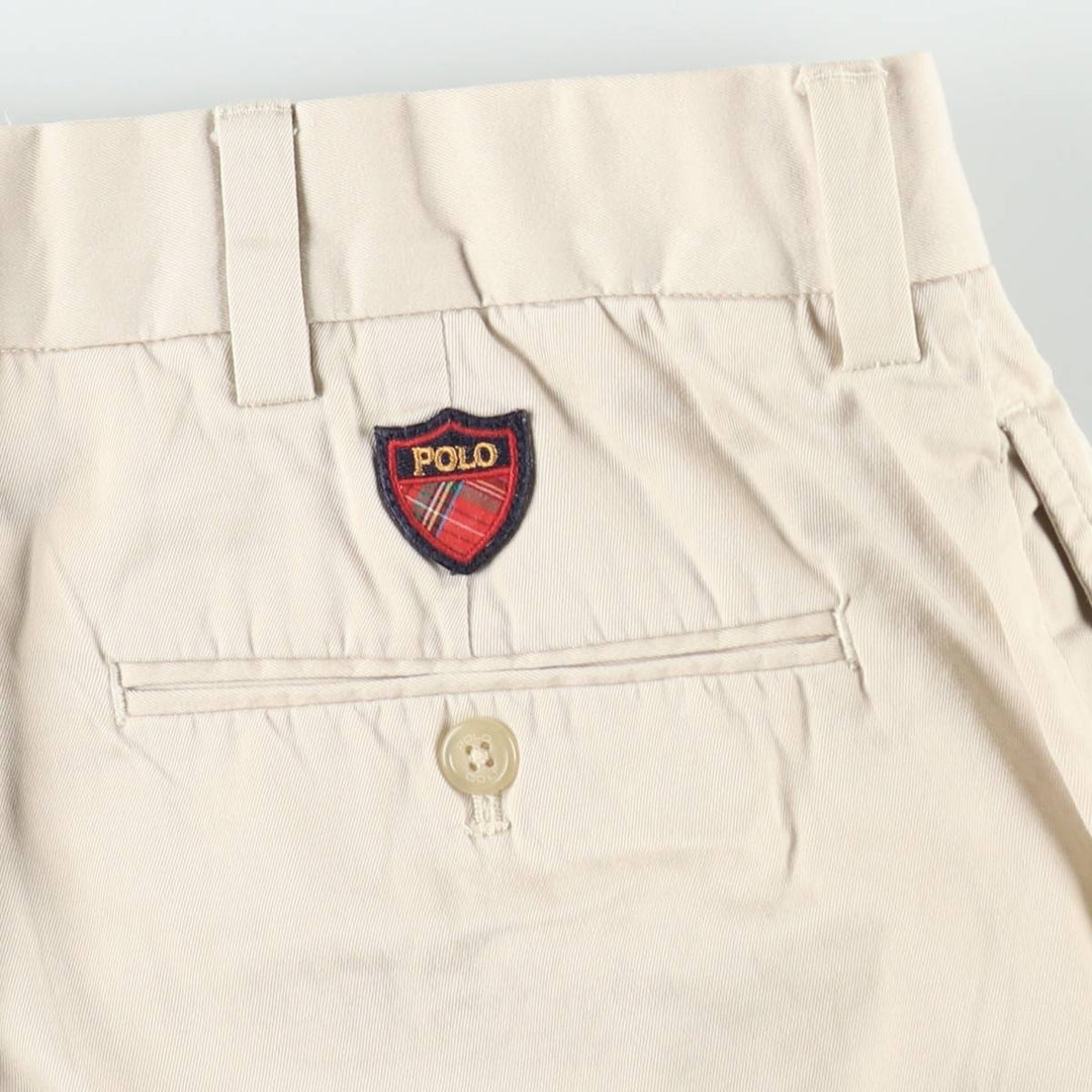 Ralph Lauren POLO GOLF Fairway Shorts, two-pleat chino shorts, men's size W36. cotton Beige type Vintage Second Hand