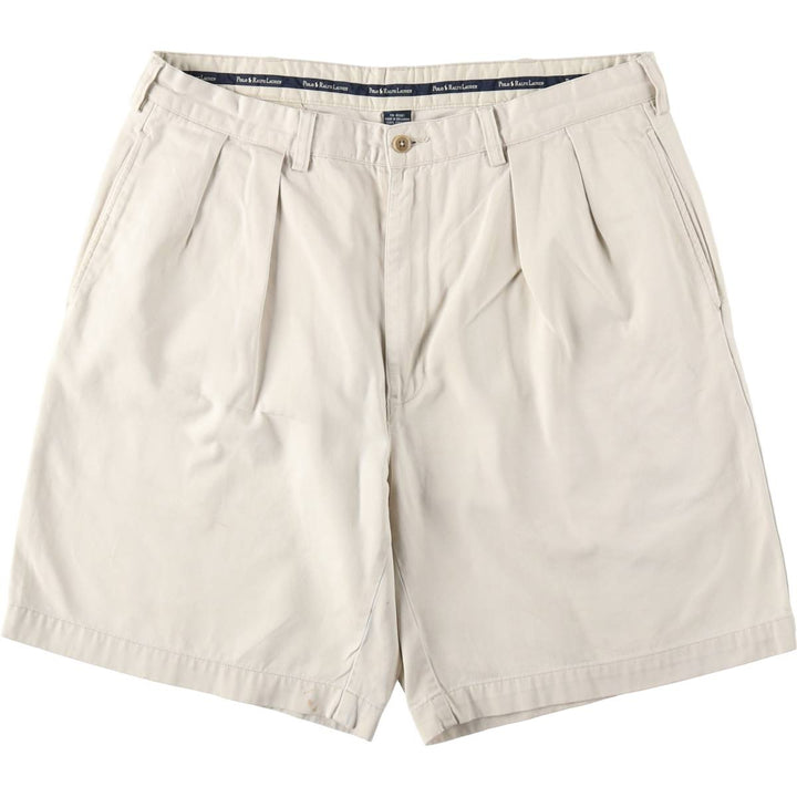 Ralph Lauren Polo Ralph Lauren TYLER SHORT Two-Pleat Chino Shorts Men's W36 (approx.) cotton Beige type Vintage Second Hand