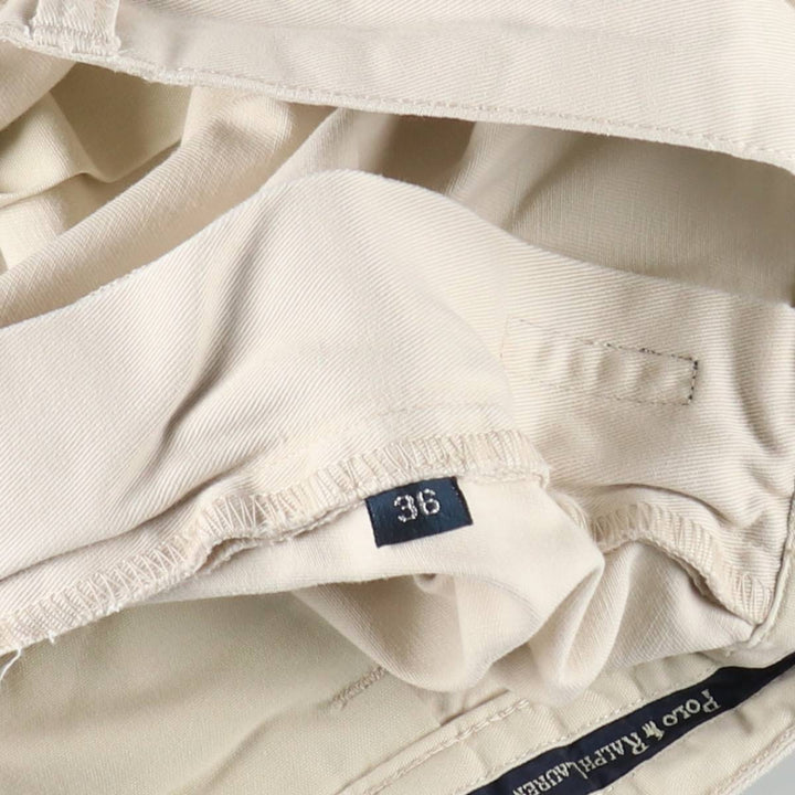 Ralph Lauren Polo Ralph Lauren TYLER SHORT Two-Pleat Chino Shorts Men's W36 (approx.) cotton Beige type Vintage Second Hand