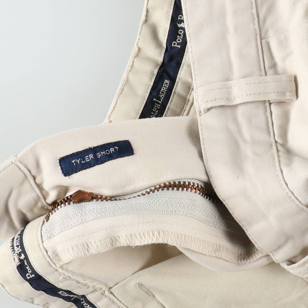 Ralph Lauren Polo Ralph Lauren TYLER SHORT Two-Pleat Chino Shorts Men's W36 (approx.) cotton Beige type Vintage Second Hand