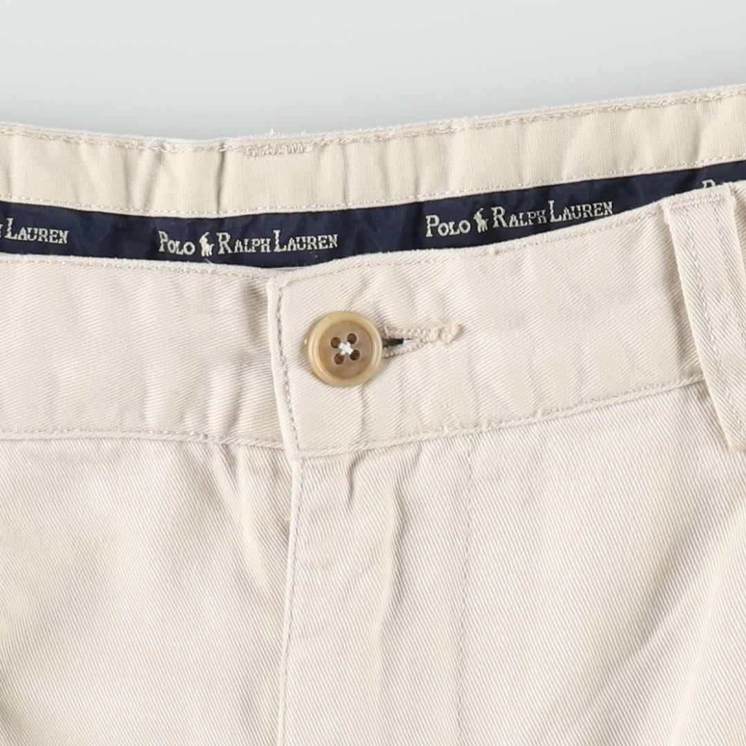 Ralph Lauren Polo Ralph Lauren TYLER SHORT Two-Pleat Chino Shorts Men's W36 (approx.) cotton Beige type Vintage Second Hand