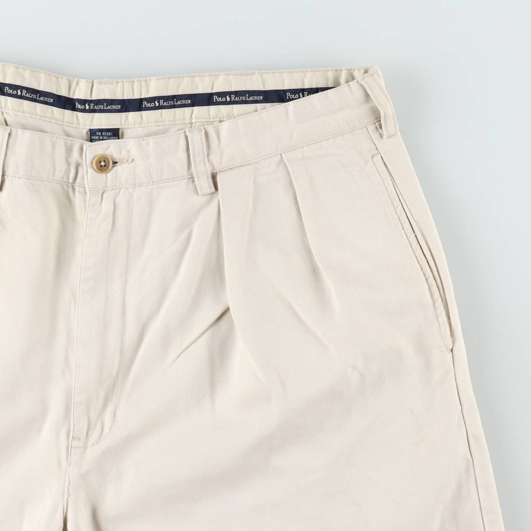 Ralph Lauren Polo Ralph Lauren TYLER SHORT Two-Pleat Chino Shorts Men's W36 (approx.) cotton Beige type Vintage Second Hand