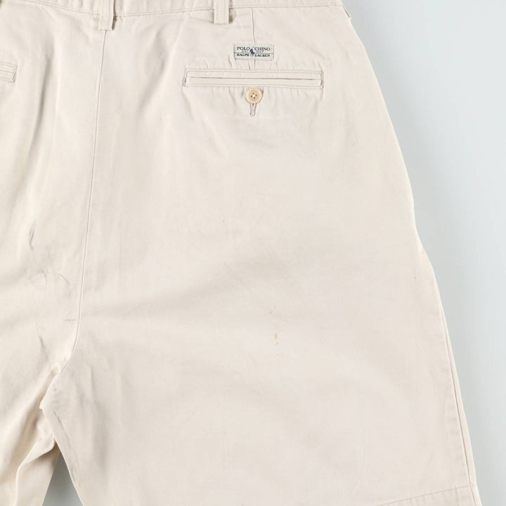 Ralph Lauren Polo Ralph Lauren TYLER SHORT Two-Pleat Chino Shorts Men's W36 (approx.) cotton Beige type Vintage Second Hand
