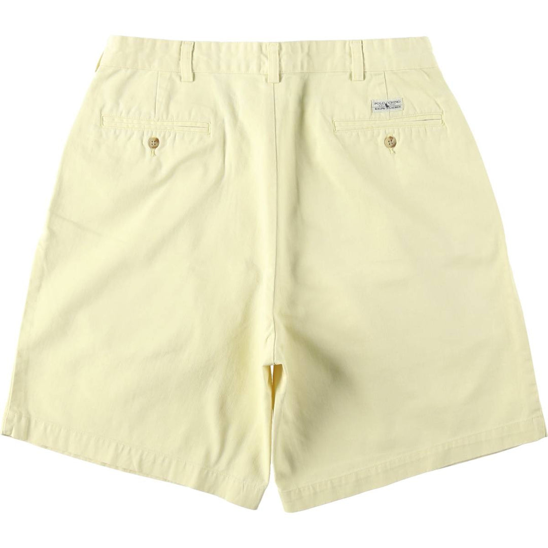 Ralph Lauren POLO RALPH LAUREN TYLER SHORT Two-Pleat Chino Shorts Men's W33 (approx.) cotton lemon yellow Vintage Second Hand