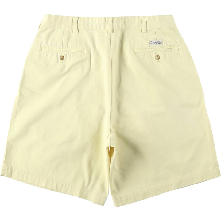 Ralph Lauren POLO RALPH LAUREN TYLER SHORT Two-Pleat Chino Shorts Men's W33 (approx.) cotton lemon yellow Vintage Second Hand