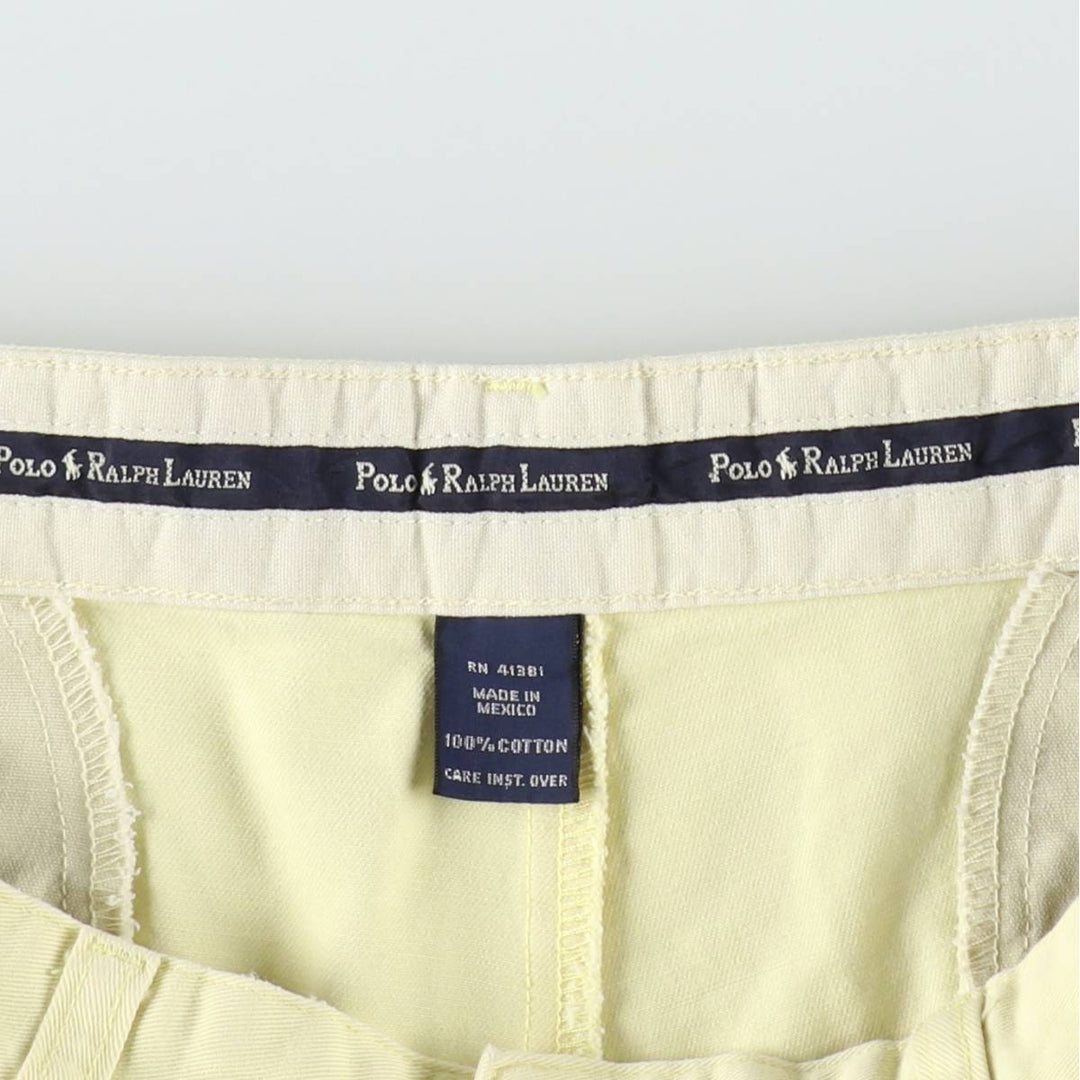 Ralph Lauren POLO RALPH LAUREN TYLER SHORT Two-Pleat Chino Shorts Men's W33 (approx.) cotton lemon yellow Vintage Second Hand