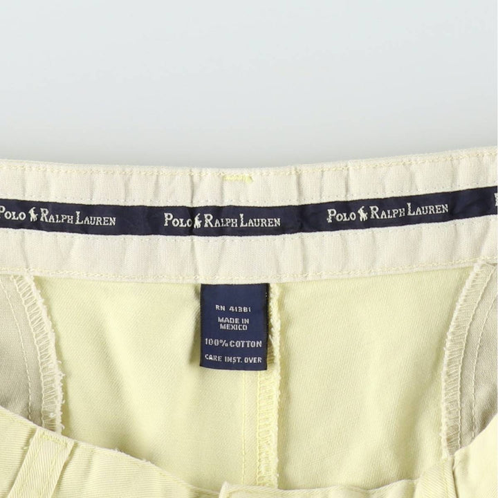 Ralph Lauren POLO RALPH LAUREN TYLER SHORT Two-Pleat Chino Shorts Men's W33 (approx.) cotton lemon yellow Vintage Second Hand