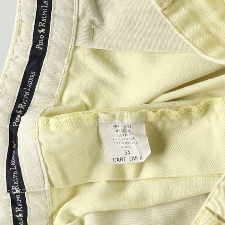 Ralph Lauren POLO RALPH LAUREN TYLER SHORT Two-Pleat Chino Shorts Men's W33 (approx.) cotton lemon yellow Vintage Second Hand