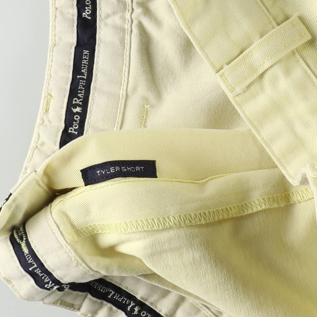 Ralph Lauren POLO RALPH LAUREN TYLER SHORT Two-Pleat Chino Shorts Men's W33 (approx.) cotton lemon yellow Vintage Second Hand