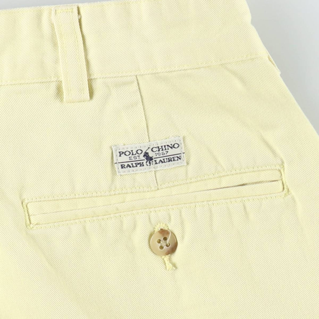 Ralph Lauren POLO RALPH LAUREN TYLER SHORT Two-Pleat Chino Shorts Men's W33 (approx.) cotton lemon yellow Vintage Second Hand
