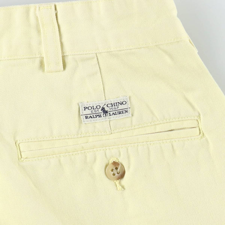 Ralph Lauren POLO RALPH LAUREN TYLER SHORT Two-Pleat Chino Shorts Men's W33 (approx.) cotton lemon yellow Vintage Second Hand