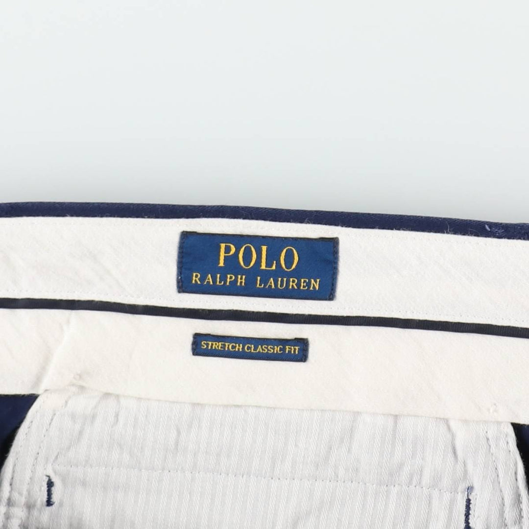 Ralph Lauren POLO RALPH LAUREN STRETCH CLASSIC FIT Chino Shorts (Men's size W38 equivalent) cotton navy blue type Vintage Second Hand