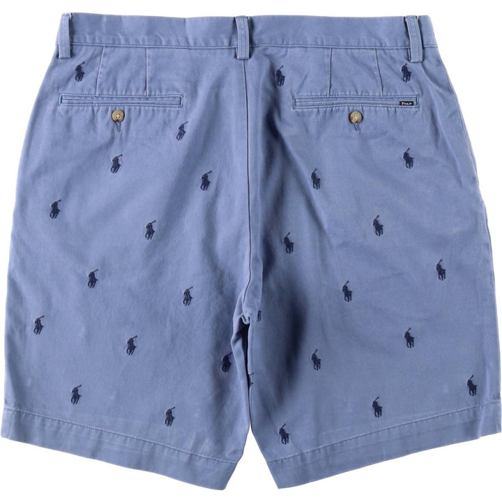 Ralph Lauren POLO RALPH LAUREN CLASSIC FIT 9'' All-over print chino shorts, men's size W36 (approx.) cotton blue type Vintage Second Hand