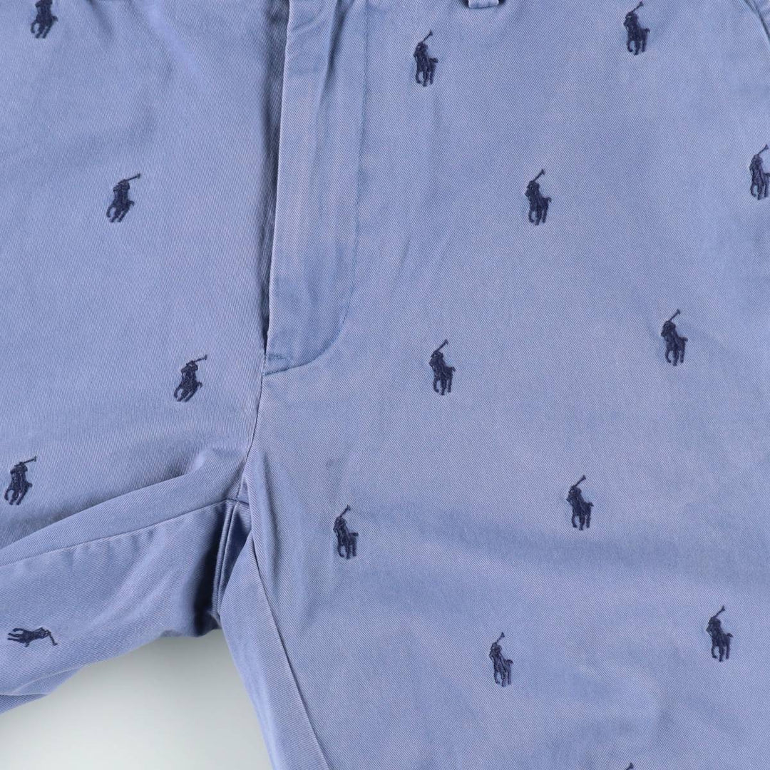 Ralph Lauren POLO RALPH LAUREN CLASSIC FIT 9'' All-over print chino shorts, men's size W36 (approx.) cotton blue type Vintage Second Hand