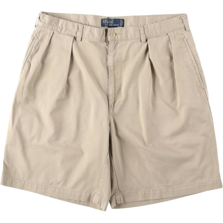 Ralph Lauren POLO by Ralph Lauren TYLER SHORT Two-pleat chino shorts, short pants, men's size W36 cotton Beige type Vintage Second Hand