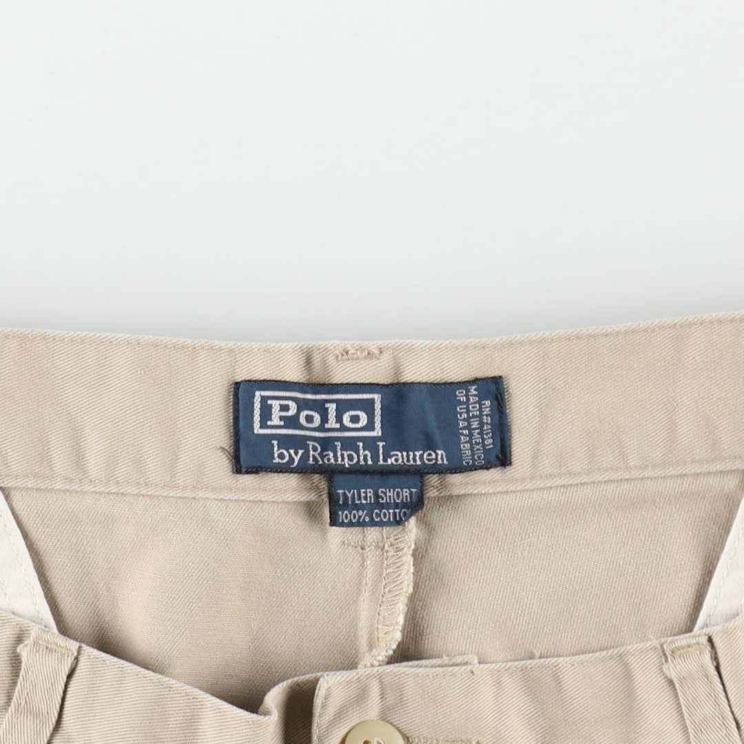 Ralph Lauren POLO by Ralph Lauren TYLER SHORT Two-pleat chino shorts, short pants, men's size W36 cotton Beige type Vintage Second Hand