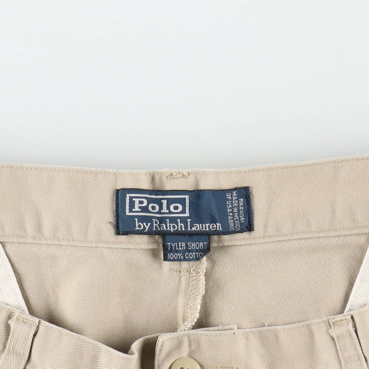 Ralph Lauren POLO by Ralph Lauren TYLER SHORT Two-pleat chino shorts, short pants, men's size W36 cotton Beige type Vintage Second Hand