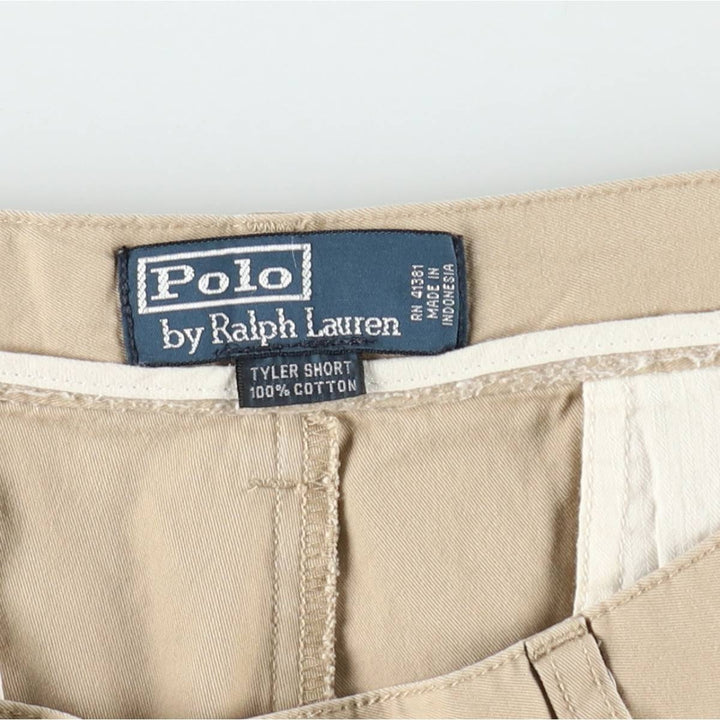 Ralph Lauren POLO by Ralph Lauren TYLER SHORT Two-pleat chino shorts, short pants, men's size W36 cotton Beige type Vintage Second Hand