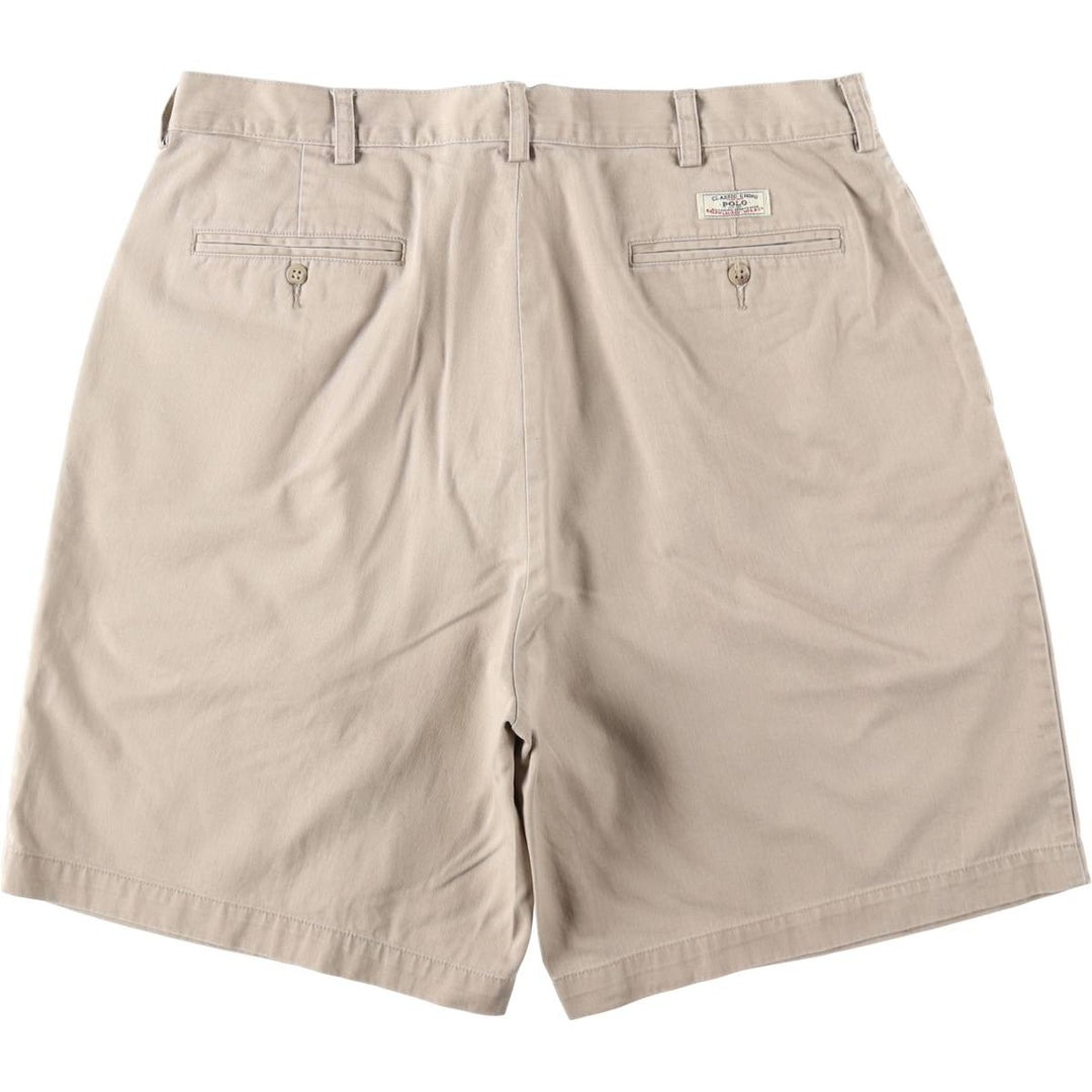 Ralph Lauren POLO by Ralph Lauren TYLER SHORT Two-pleat chino shorts, short pants, men's size W37 cotton Beige type Vintage Second Hand
