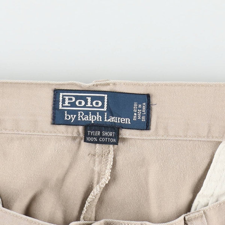 Ralph Lauren POLO by Ralph Lauren TYLER SHORT Two-pleat chino shorts, short pants, men's size W37 cotton Beige type Vintage Second Hand