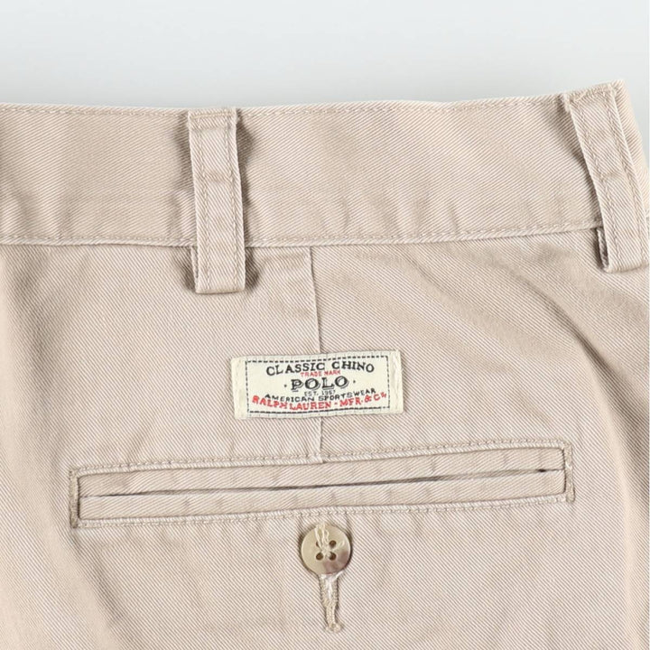 Ralph Lauren POLO by Ralph Lauren TYLER SHORT Two-pleat chino shorts, short pants, men's size W37 cotton Beige type Vintage Second Hand
