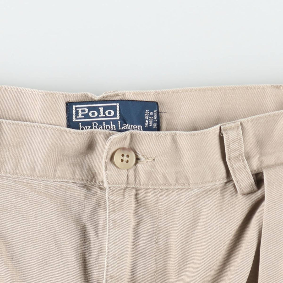 Ralph Lauren POLO by Ralph Lauren TYLER SHORT Two-pleat chino shorts, short pants, men's size W37 cotton Beige type Vintage Second Hand