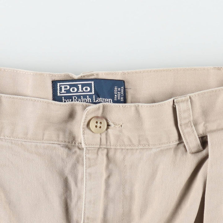 Ralph Lauren POLO by Ralph Lauren TYLER SHORT Two-pleat chino shorts, short pants, men's size W37 cotton Beige type Vintage Second Hand