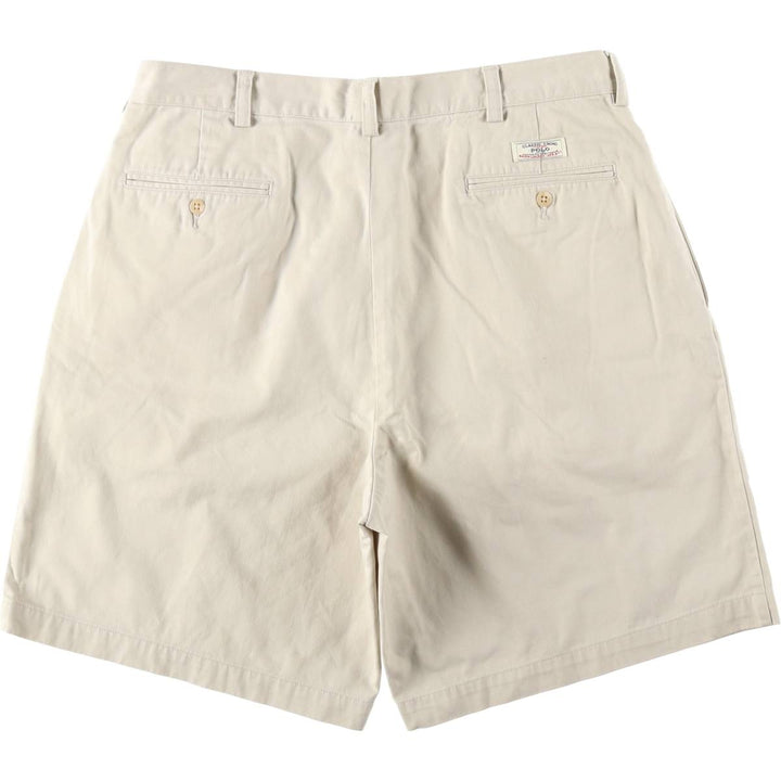 Ralph Lauren POLO by Ralph Lauren TYLER SHORT Two-pleat chino shorts, short pants, men's size W36 cotton Beige type Vintage Second Hand