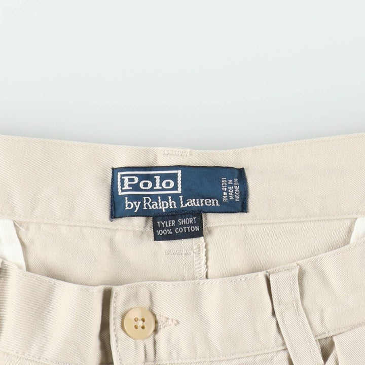 Ralph Lauren POLO by Ralph Lauren TYLER SHORT Two-pleat chino shorts, short pants, men's size W36 cotton Beige type Vintage Second Hand