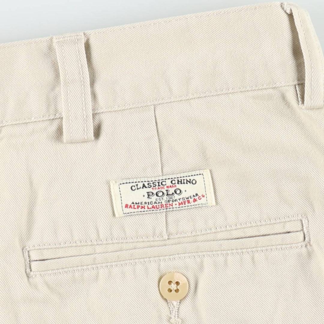 Ralph Lauren POLO by Ralph Lauren TYLER SHORT Two-pleat chino shorts, short pants, men's size W36 cotton Beige type Vintage Second Hand