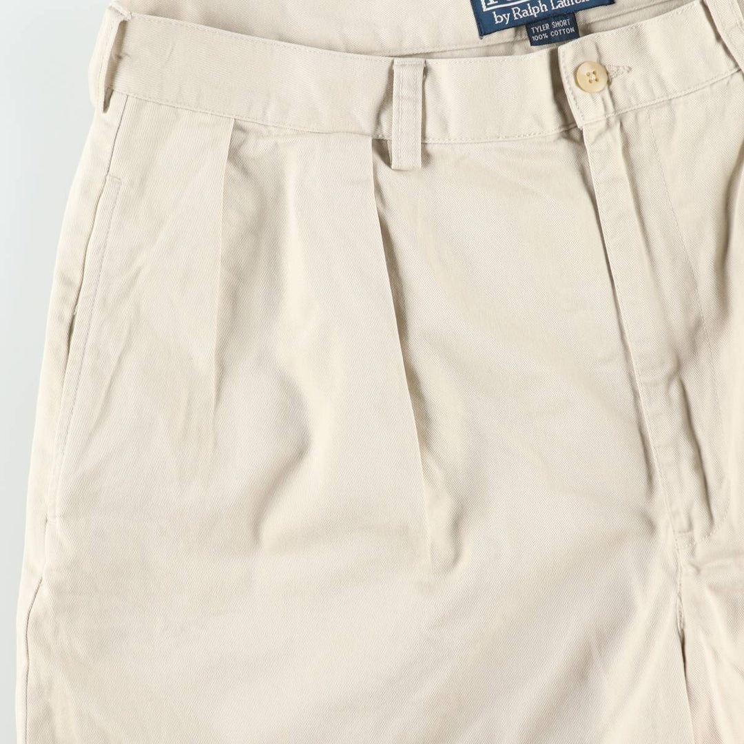 Ralph Lauren POLO by Ralph Lauren TYLER SHORT Two-pleat chino shorts, short pants, men's size W36 cotton Beige type Vintage Second Hand