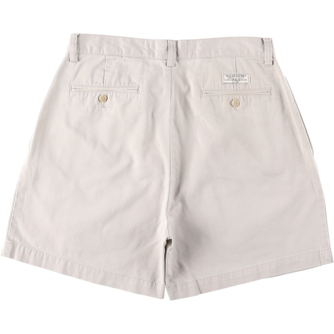 Ralph Lauren POLO by Ralph Lauren ANDREW SHORT Two-pleat chino shorts, short pants, men's size W32 cotton Beige type Vintage Second Hand