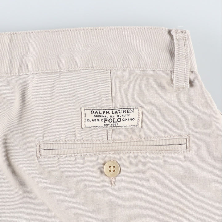 Ralph Lauren POLO by Ralph Lauren ANDREW SHORT Two-pleat chino shorts, short pants, men's size W32 cotton Beige type Vintage Second Hand