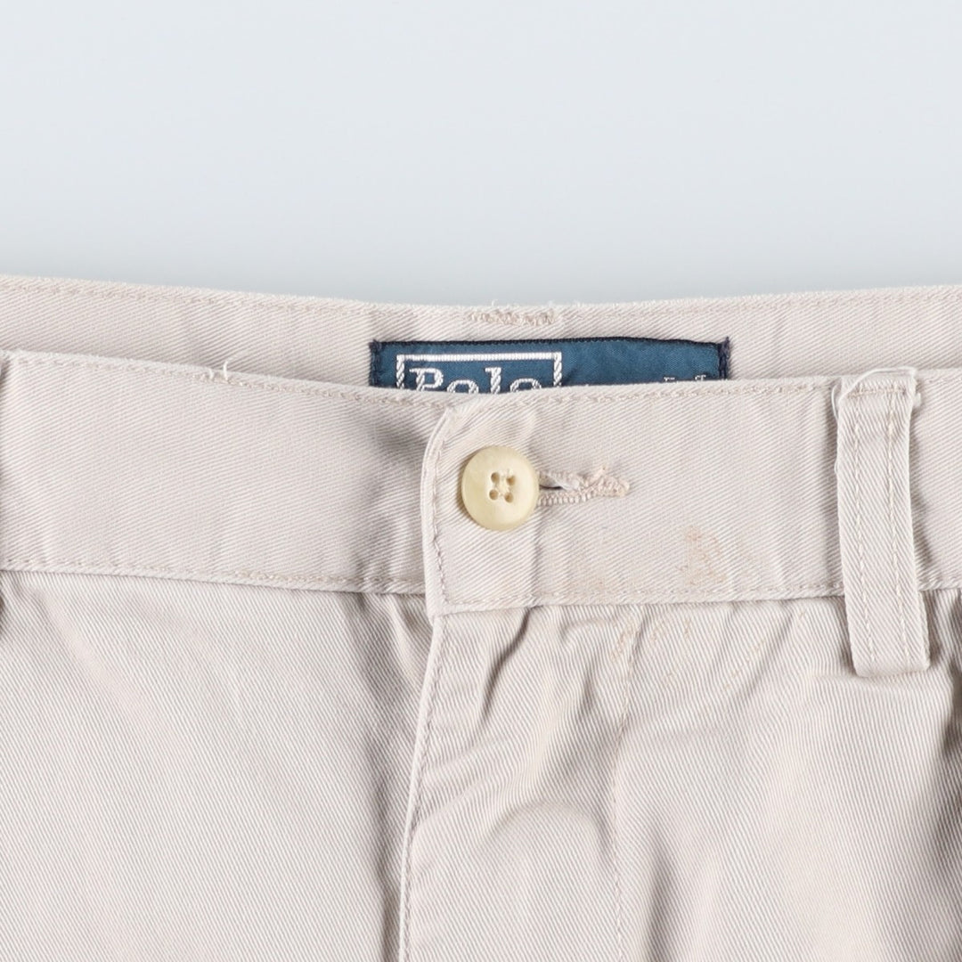 Ralph Lauren POLO by Ralph Lauren ANDREW SHORT Two-pleat chino shorts, short pants, men's size W32 cotton Beige type Vintage Second Hand