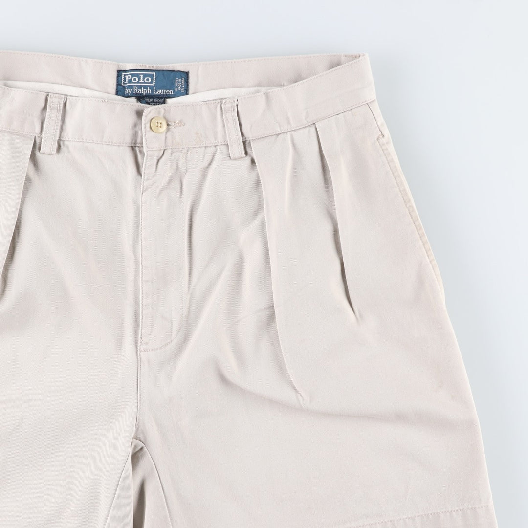 Ralph Lauren POLO by Ralph Lauren ANDREW SHORT Two-pleat chino shorts, short pants, men's size W32 cotton Beige type Vintage Second Hand