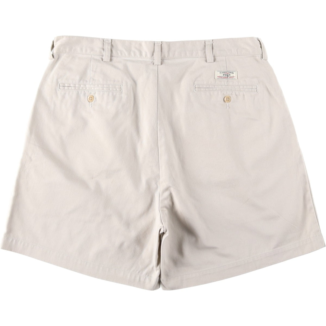 Ralph Lauren POLO by Ralph Lauren ANDREW SHORT Two-pleat chino shorts, short pants, men's size W36 cotton Beige type Vintage Second Hand