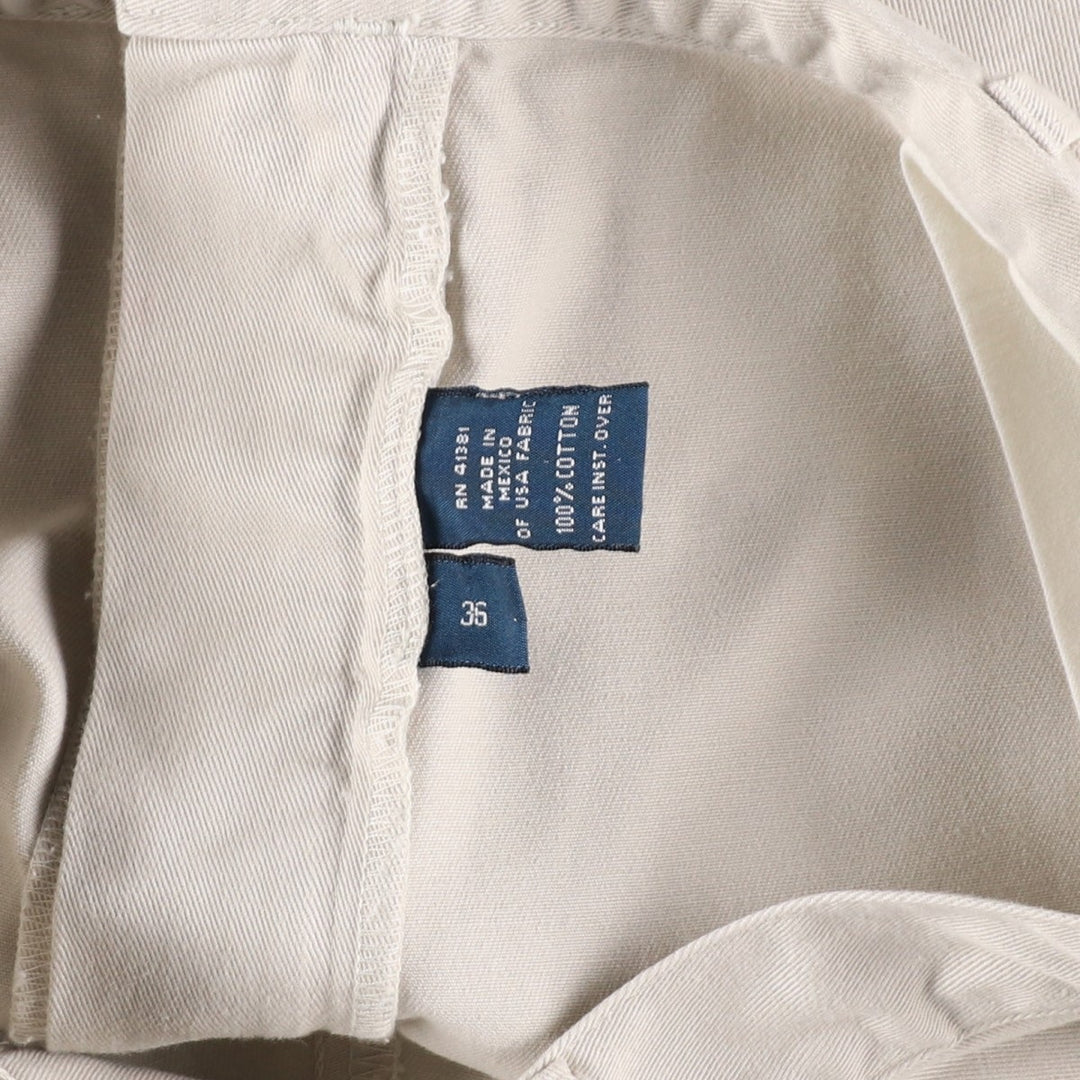 Ralph Lauren POLO by Ralph Lauren ANDREW SHORT Two-pleat chino shorts, short pants, men's size W36 cotton Beige type Vintage Second Hand