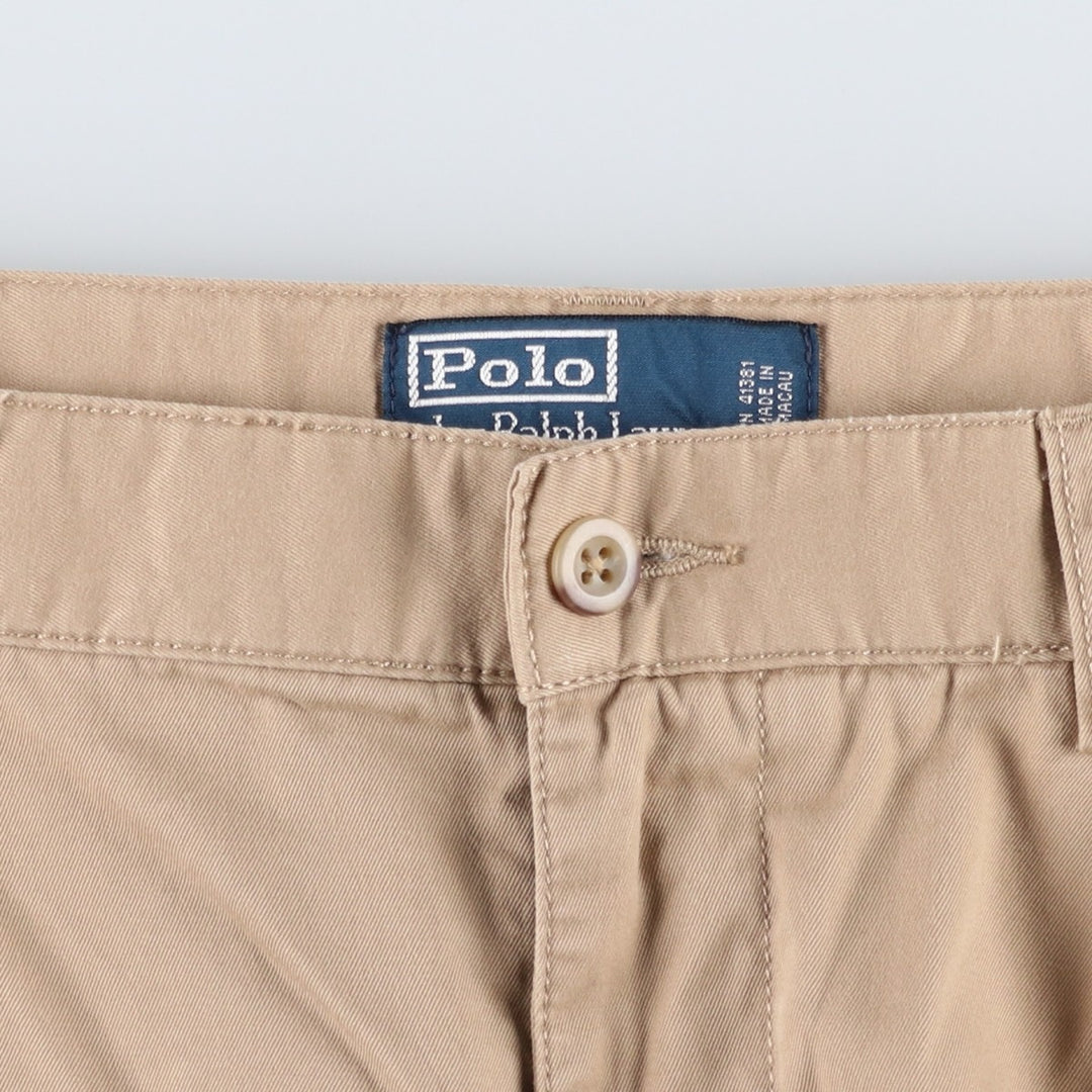 Ralph Lauren POLO by Ralph Lauren TYLER SHORT Two-pleat chino shorts, short pants, men's w35 equivalent cotton beige type brown Vintage Second Hand
