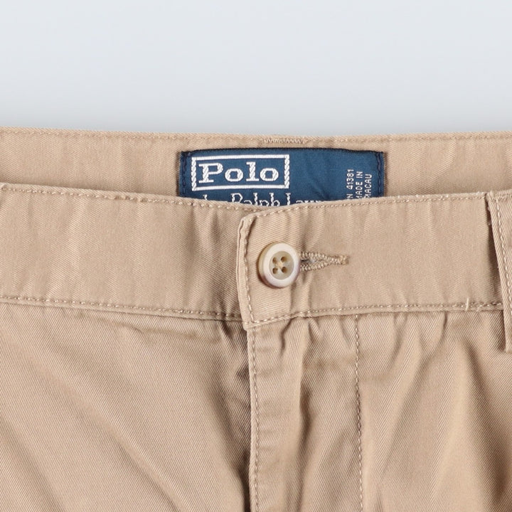 Ralph Lauren POLO by Ralph Lauren TYLER SHORT Two-pleat chino shorts, short pants, men's w35 equivalent cotton beige type brown Vintage Second Hand