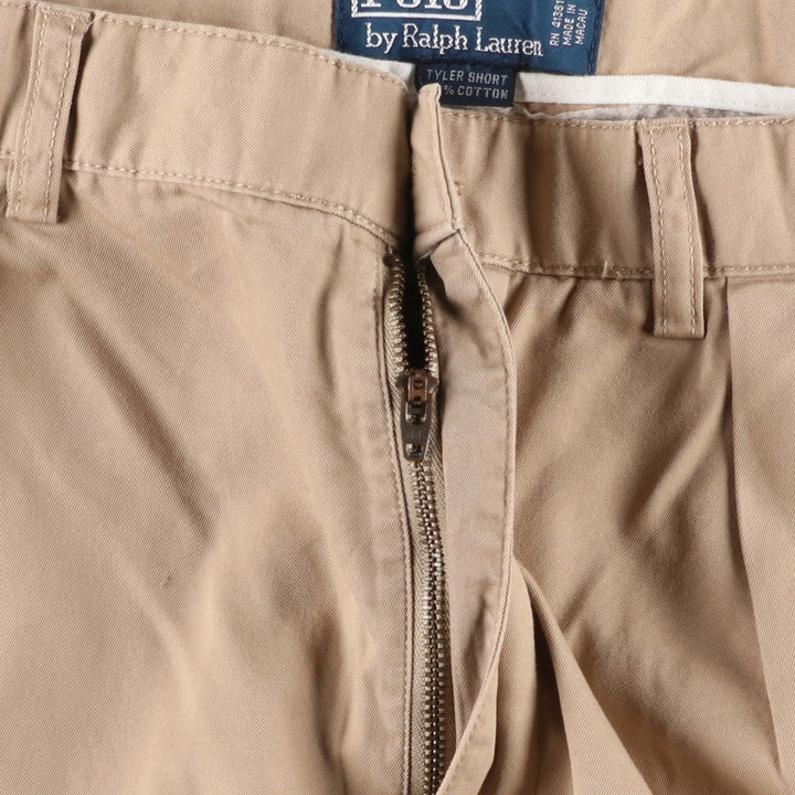 Ralph Lauren POLO by Ralph Lauren TYLER SHORT Two-pleat chino shorts, short pants, men's w35 equivalent cotton beige type brown Vintage Second Hand