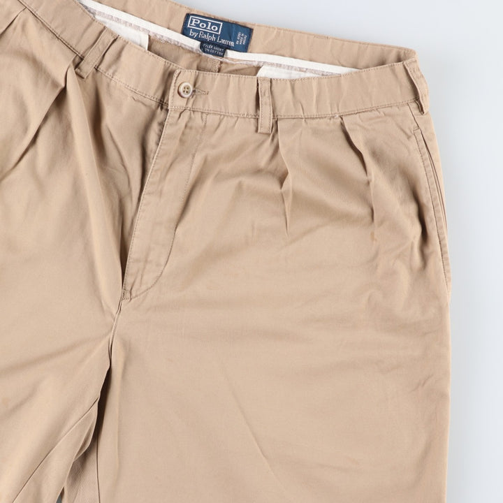 Ralph Lauren POLO by Ralph Lauren TYLER SHORT Two-pleat chino shorts, short pants, men's w35 equivalent cotton beige type brown Vintage Second Hand