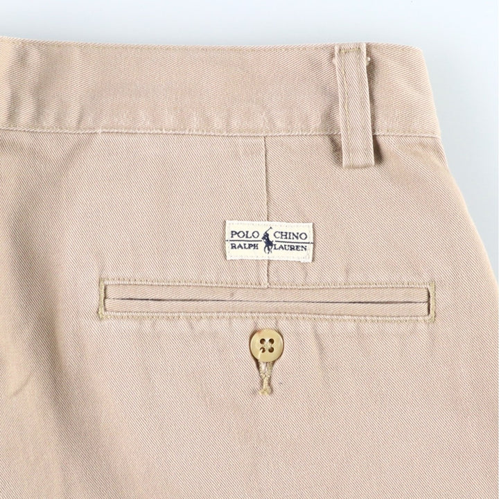 Ralph Lauren POLO by Ralph Lauren TYLER SHORT Two-pleat chino shorts, short pants, men's size W32 cotton beige type brown Vintage Second Hand