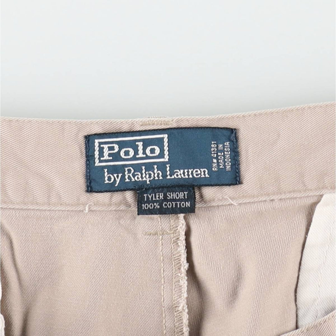 Ralph Lauren POLO by Ralph Lauren TYLER SHORT Two-Pleat Chino Shorts, Men's Size W35 (approx.) cotton Beige type Vintage Second Hand