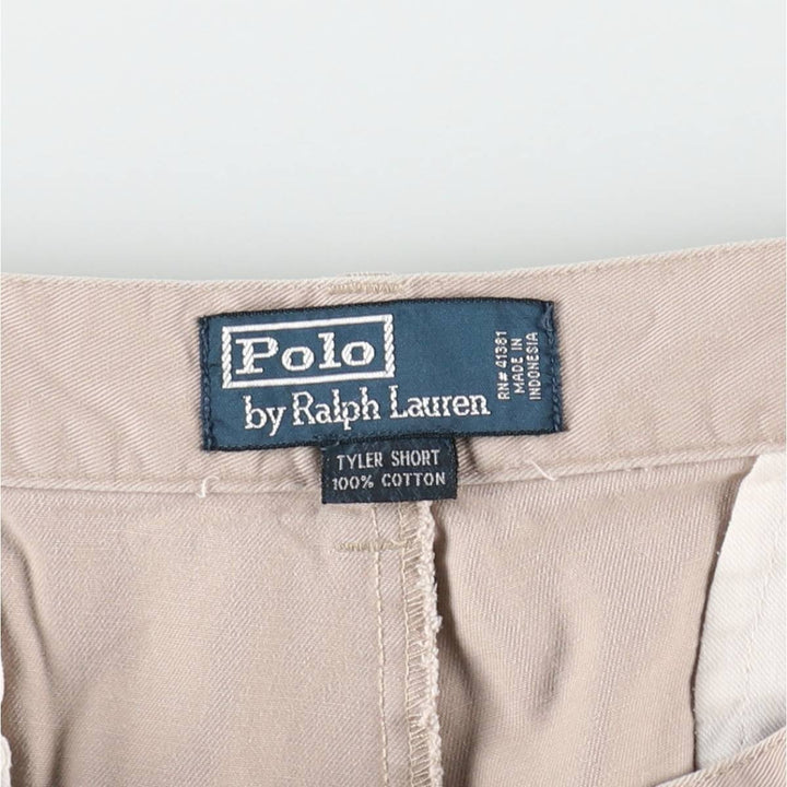 Ralph Lauren POLO by Ralph Lauren TYLER SHORT Two-Pleat Chino Shorts, Men's Size W35 (approx.) cotton Beige type Vintage Second Hand