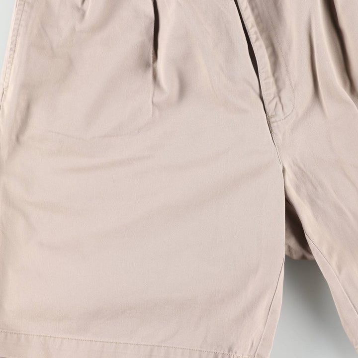 Ralph Lauren POLO by Ralph Lauren TYLER SHORT Two-Pleat Chino Shorts, Men's Size W35 (approx.) cotton Beige type Vintage Second Hand