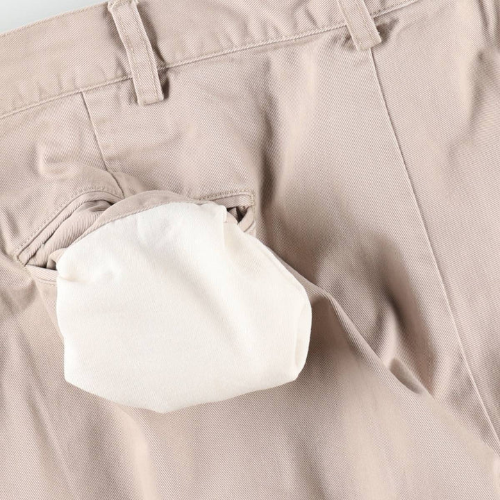 Ralph Lauren POLO by Ralph Lauren TYLER SHORT Two-Pleat Chino Shorts, Men's Size W35 (approx.) cotton Beige type Vintage Second Hand
